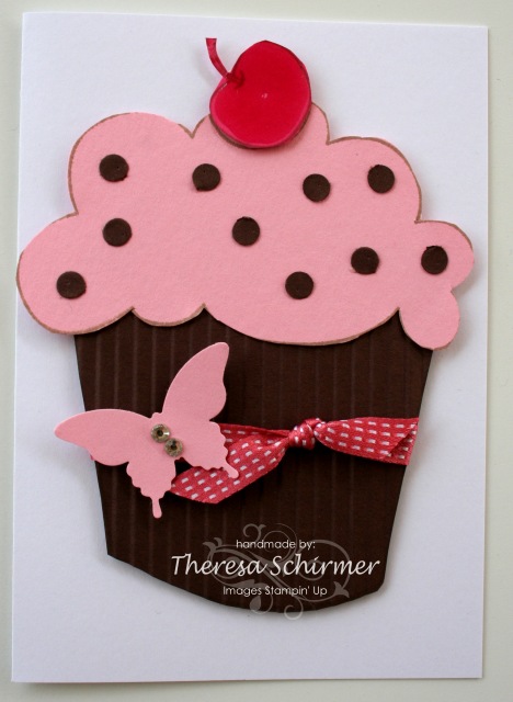 cupcake card - pretty in pink
