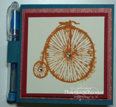 Penny Farthing Post It Note and Pen Set